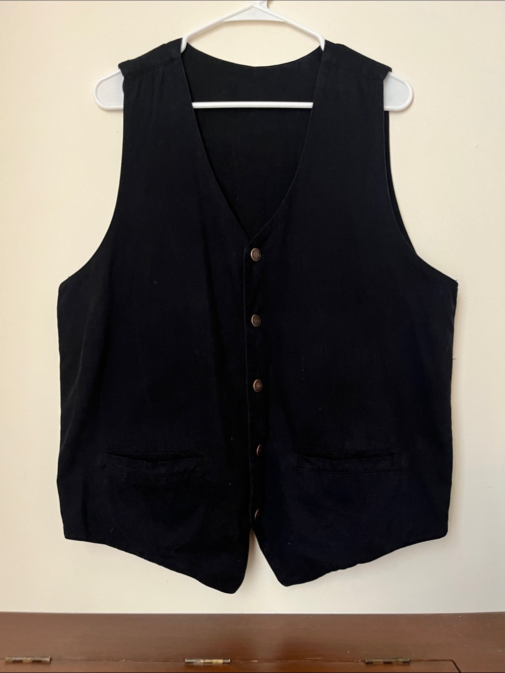 Vintage 90s Mossimo Black Button Up Vest 100% Cotton